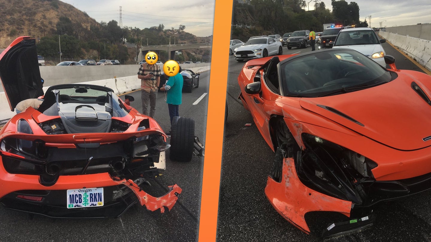 Driver Wrecks Rental McLaren 720S in Street Race with Lamborghini, Gets Roasted by Cops