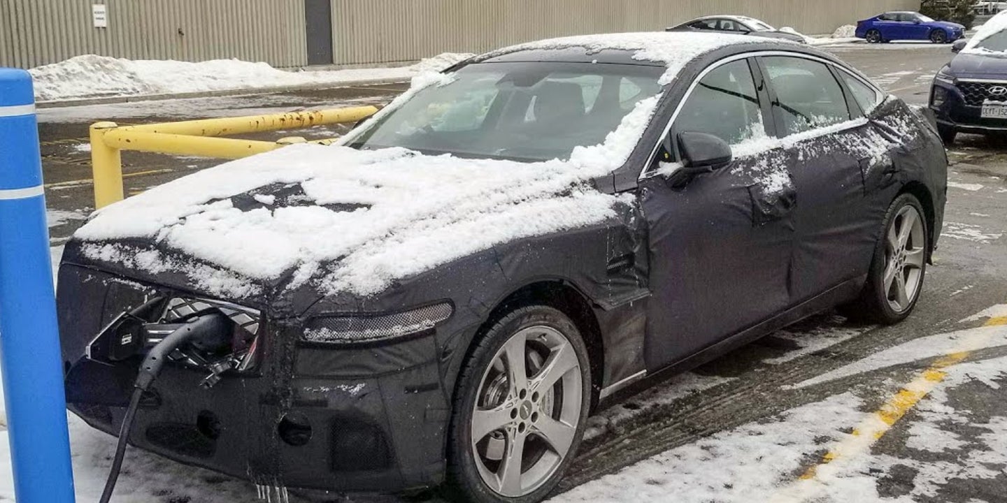 Electrified Genesis Sedan Spotted Charging Outside Hyundai Canada HQ