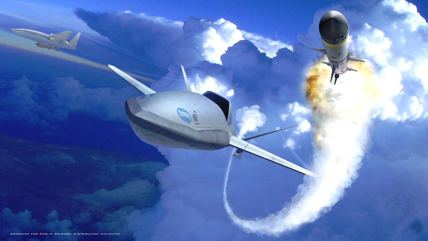 An artist's conception of Northrop Grumman's LongShot drone.