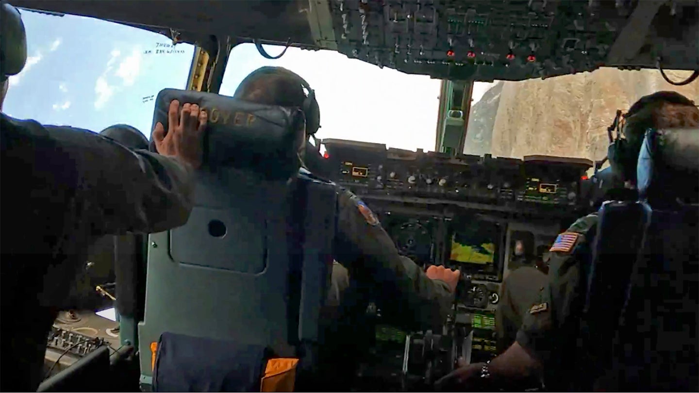 This Cockpit View Of A C-17’s Wild Ride Through Star Wars Canyon Is Bonkers