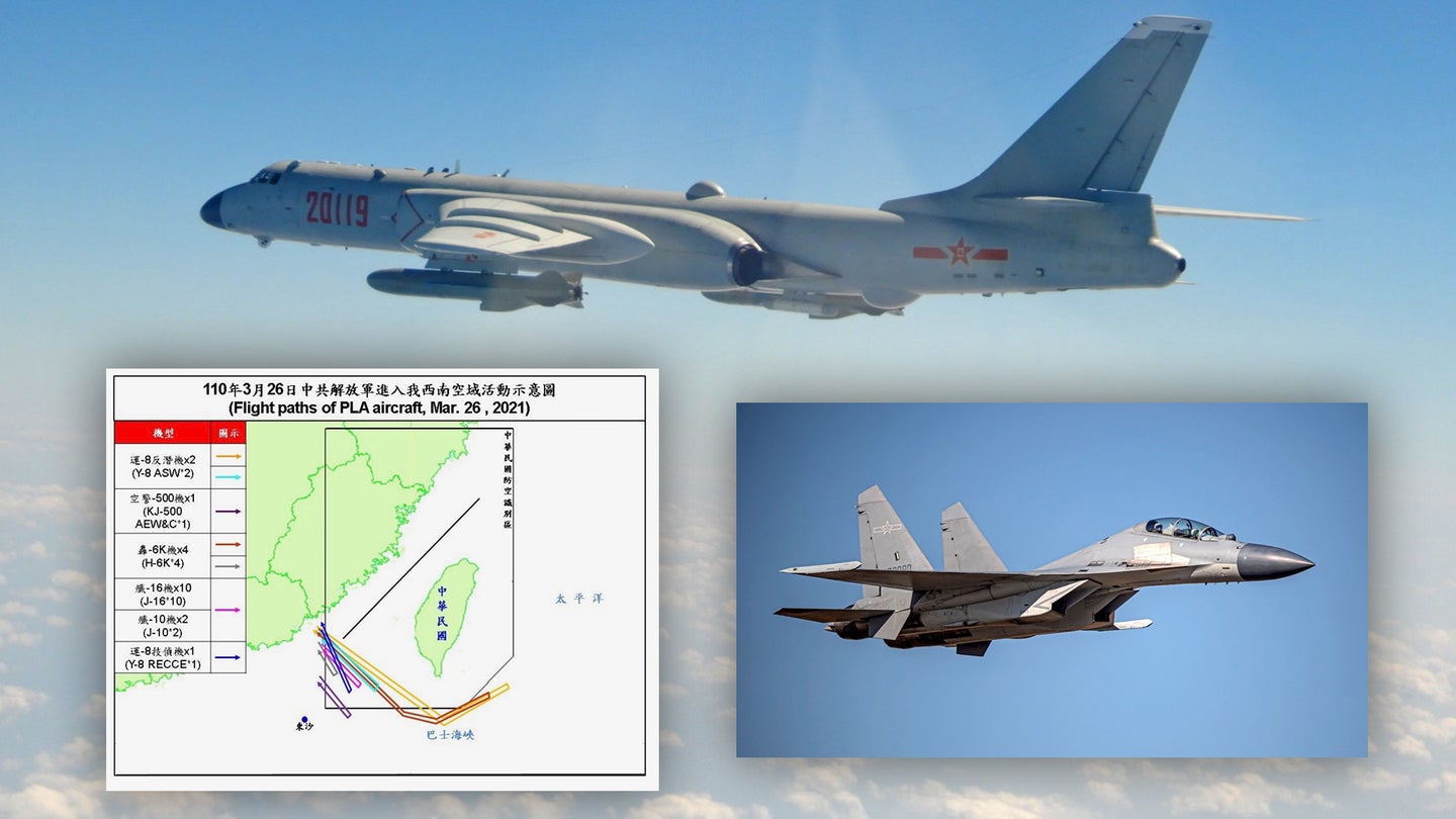 Chinese Aerial Armada With Bombers, Fighters, And More Filled Airspace Near Taiwan