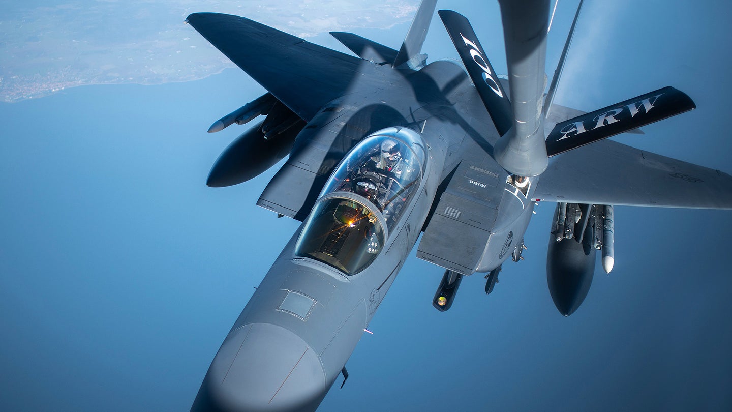 Air Force F-15Es Train To Launch Cruise Missiles Over The Baltic Sea