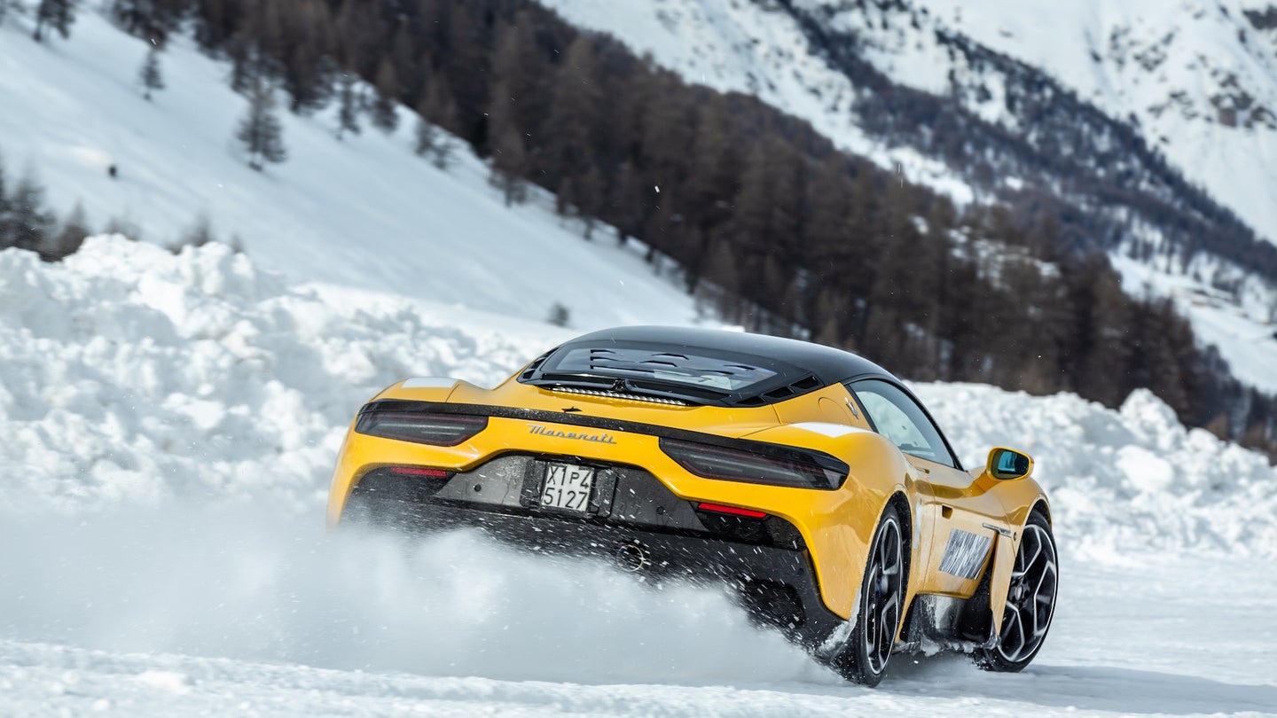 Watch the New Maserati MC20 Supercar Drift Through the Snow