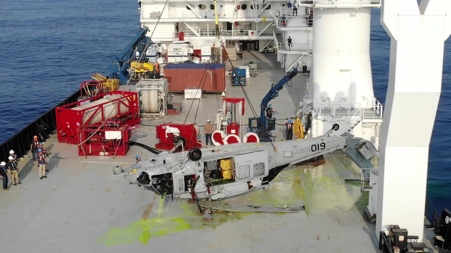 The Navy Recovered This Sunken Seahawk Helicopter From Three-And-A-Half Miles Below The Sea