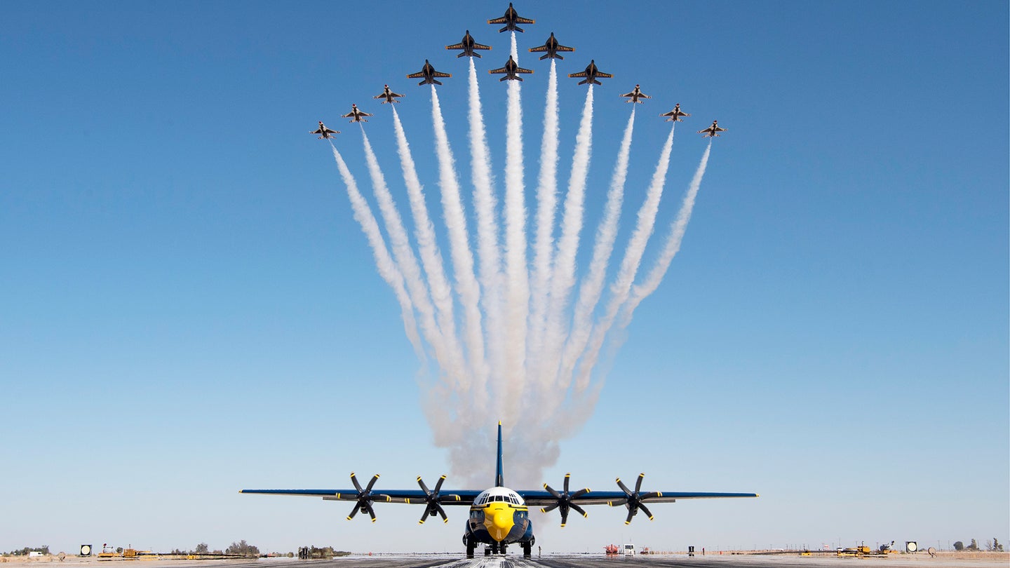 Behold The Blue Angels And Thunderbirds’ New ‘Super Delta’ Mega Formation
