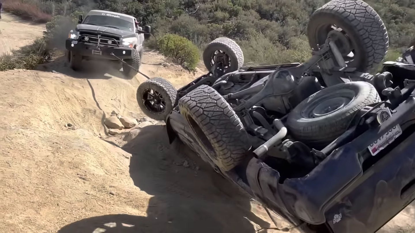 Rolled Toyota Tacoma Gets Absolutely Destroyed During Off-Road &#8216;Recovery&#8217; Effort