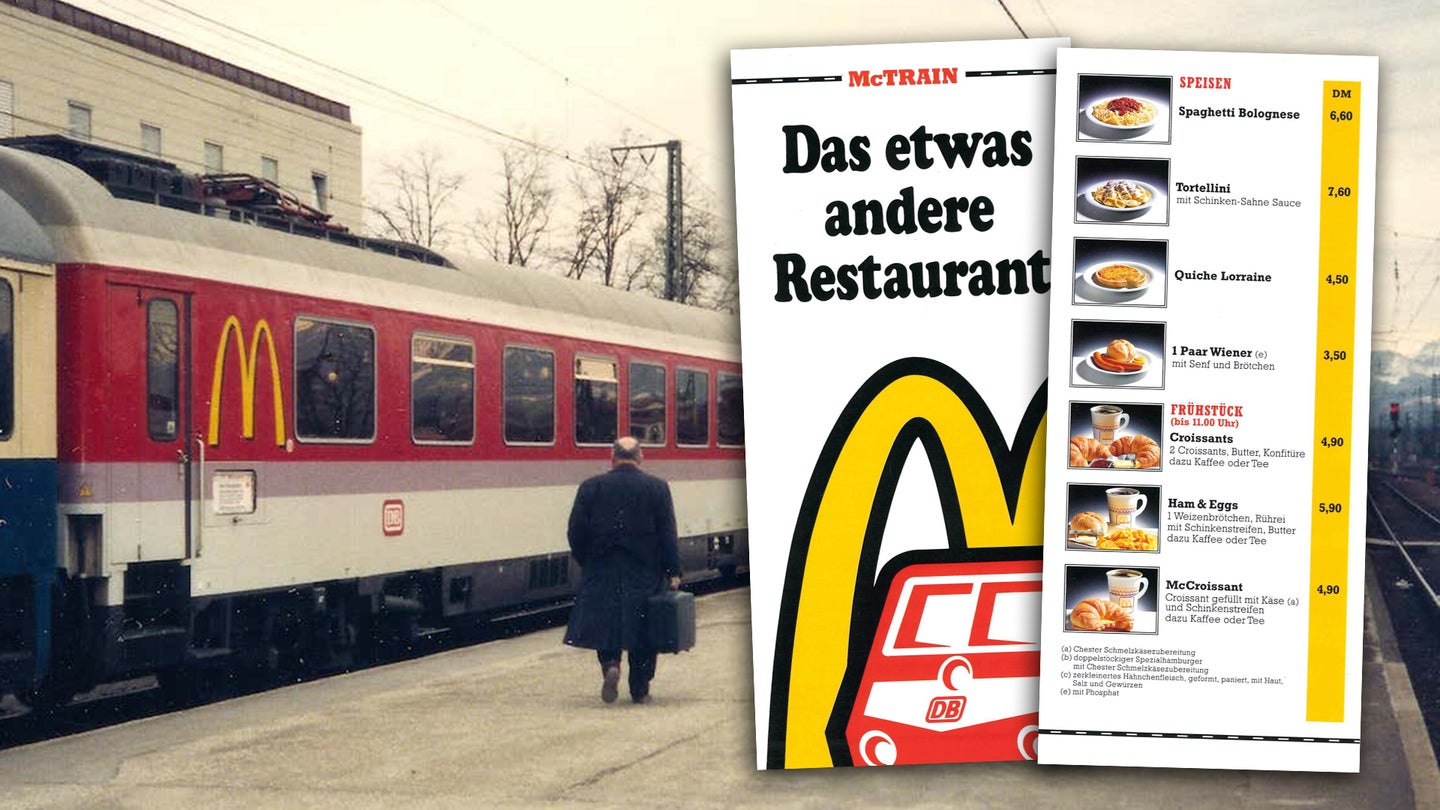 Found: The Official Menu From McDonald&#8217;s Doomed &#8216;McTrain&#8217; Railway Scheme