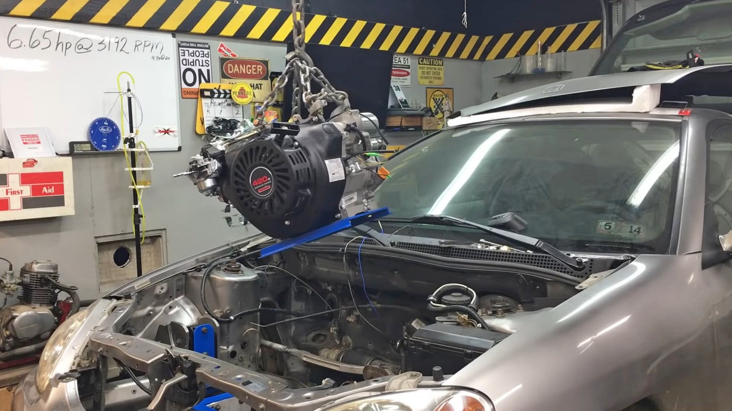 Honda Insight Powered By Single-Cylinder Harbor Freight Engine Actually Works