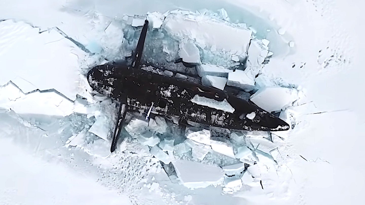 Three Russian Ballistic Missile Submarines Just Surfaced Through The Arctic Ice Together
