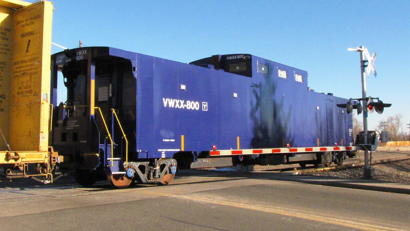 Wait, This Mysterious Heavily-Armored Blue Train Caboose Belongs To The Navy?