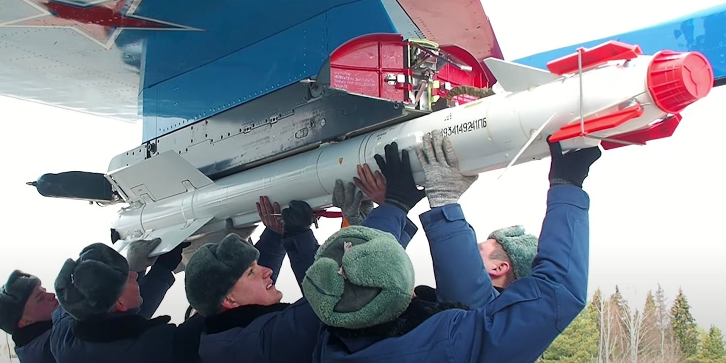 Russian Knights Aerobatic Jet Team Launches Live Missile