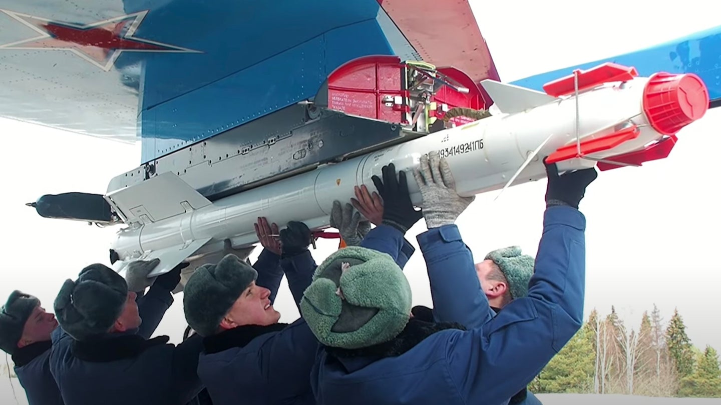 Russian Knights Aerobatic Jet Team Launches Live Missile