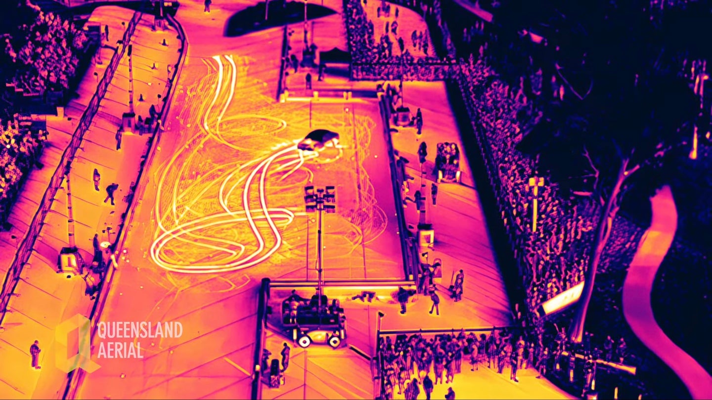 Watching a Burnout Competition Filmed With a Thermal Camera Is Way More Intense