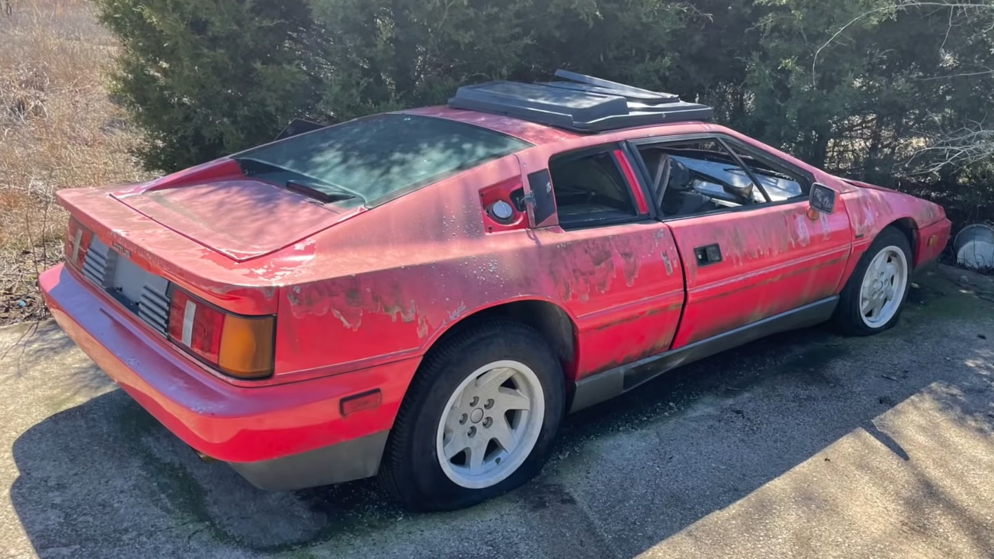 Watch a Filthy Lotus Esprit Get a Bath After Sitting In a Field for 20 Years
