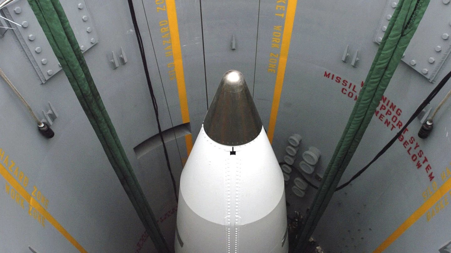 A Ground-Based Interceptor sits in its silo.