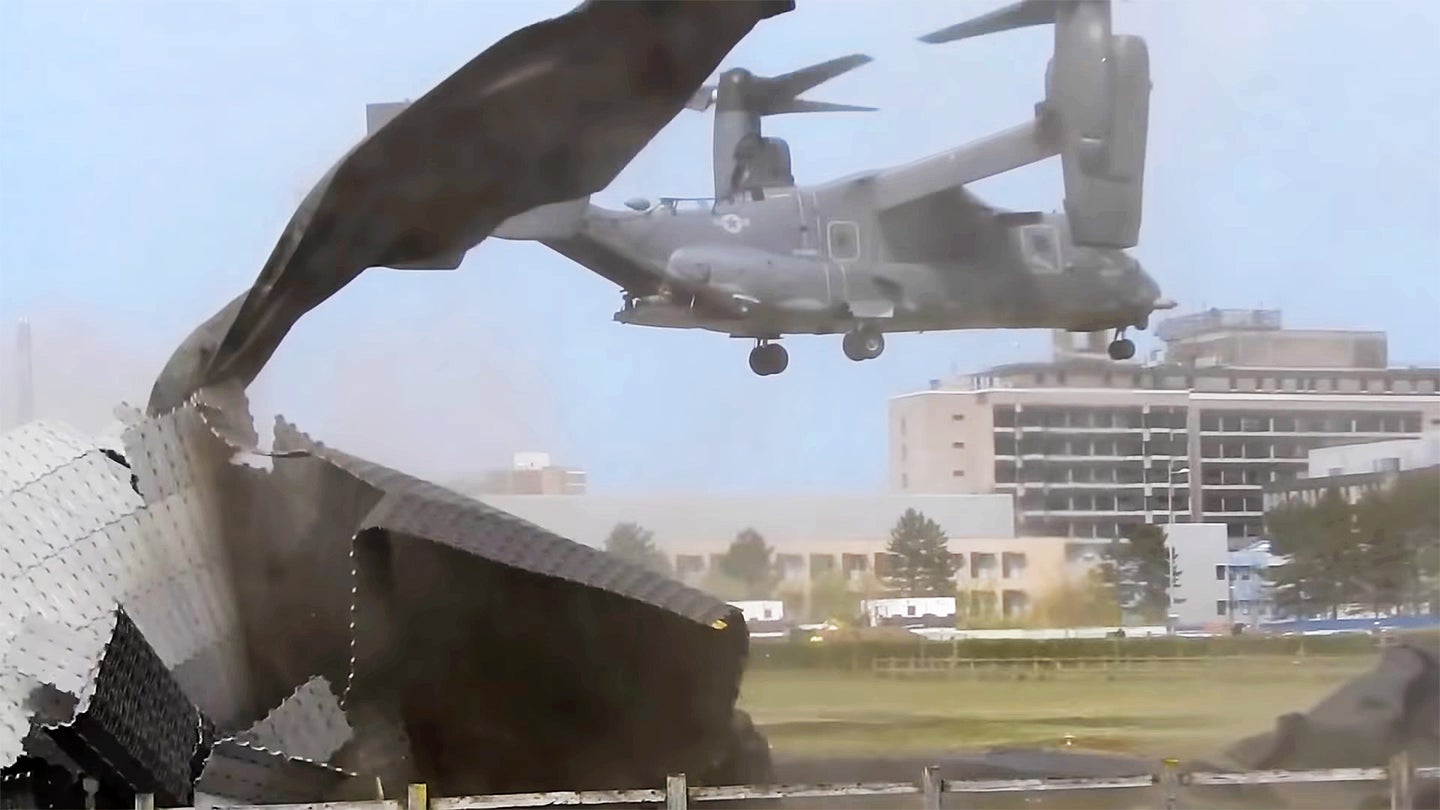 Watch This CV-22 Osprey&#8217;s Rotor Downwash Absolutely Demolish A Hospital&#8217;s Helipad