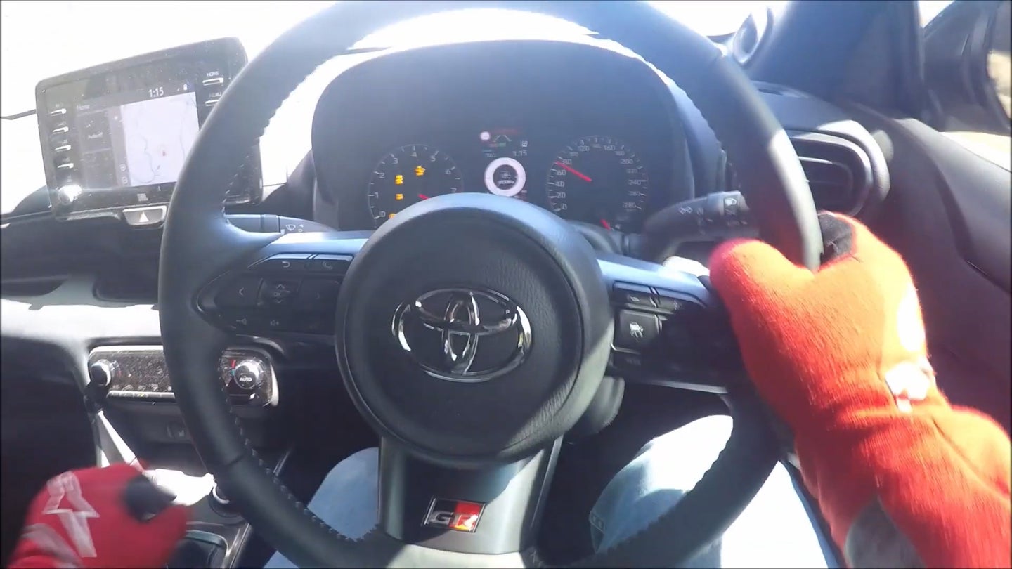 Watch a Toyota GR Yaris Survive a Painful, 10,000-RPM 2nd-Into-1st Money Shift