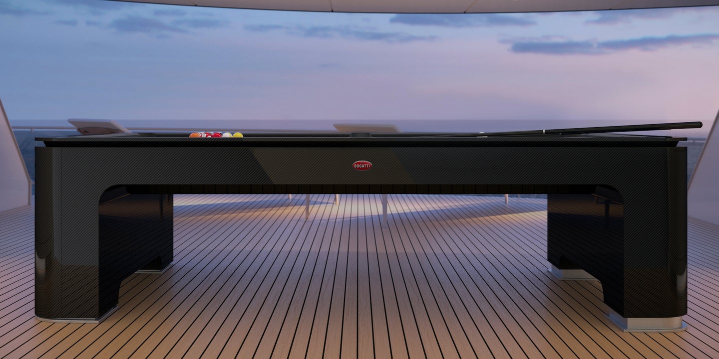 Bugatti Builds a Self-Leveling Carbon Fiber Pool Table for Its Yacht-Owning Clients