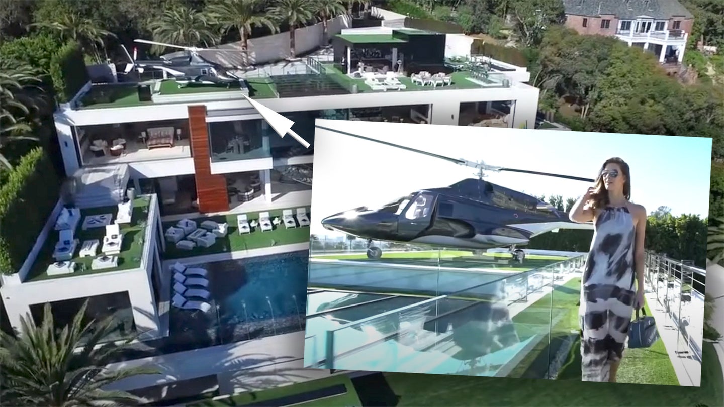 Nobody Told Me Someone Built This Crazy Mansion With A Full-Size Airwolf Replica On The Roof