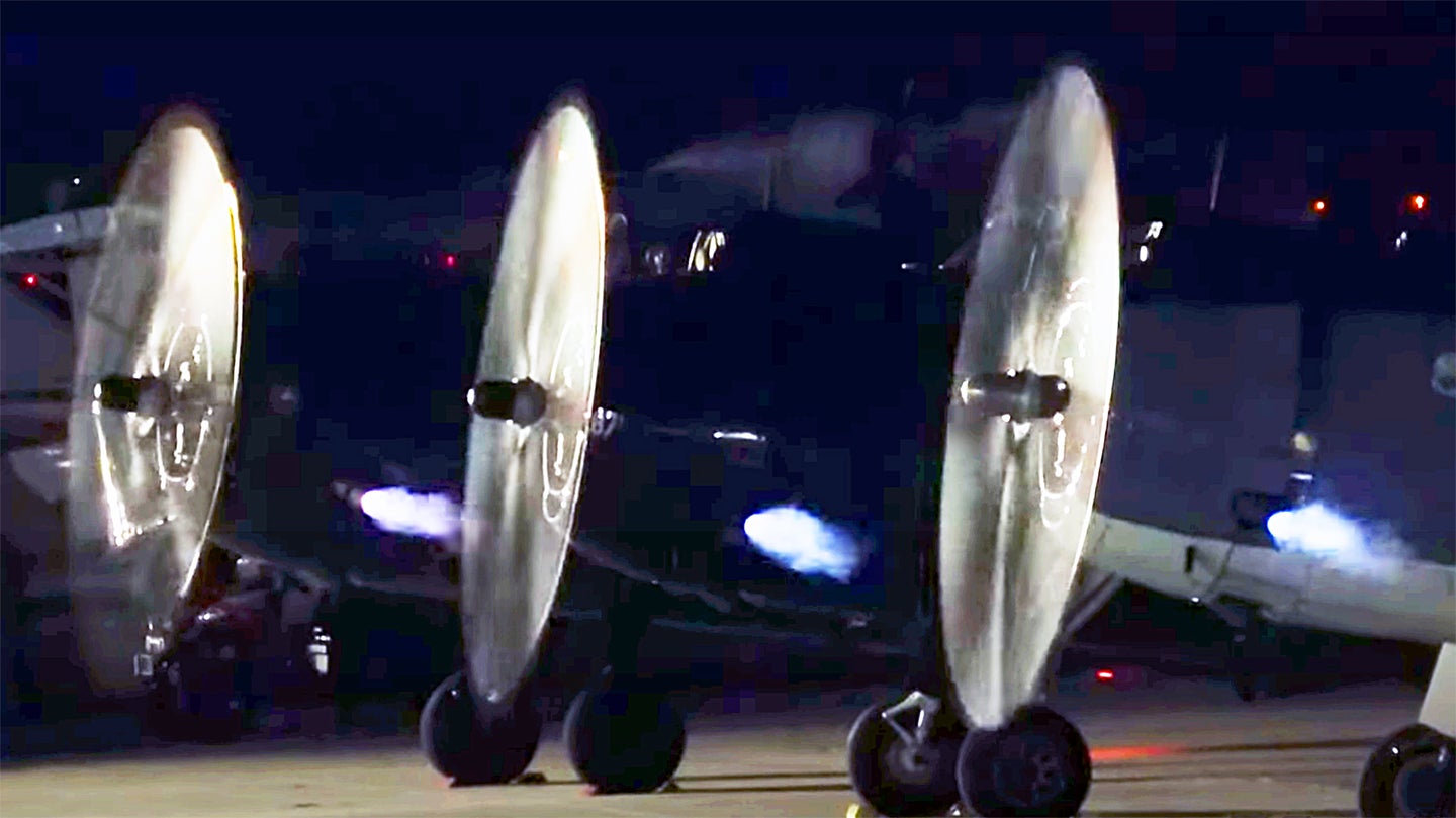 Behold The Fiery Mechanical Symphony Of Eight TBM Avengers Throttling-Up Their Radials At Night