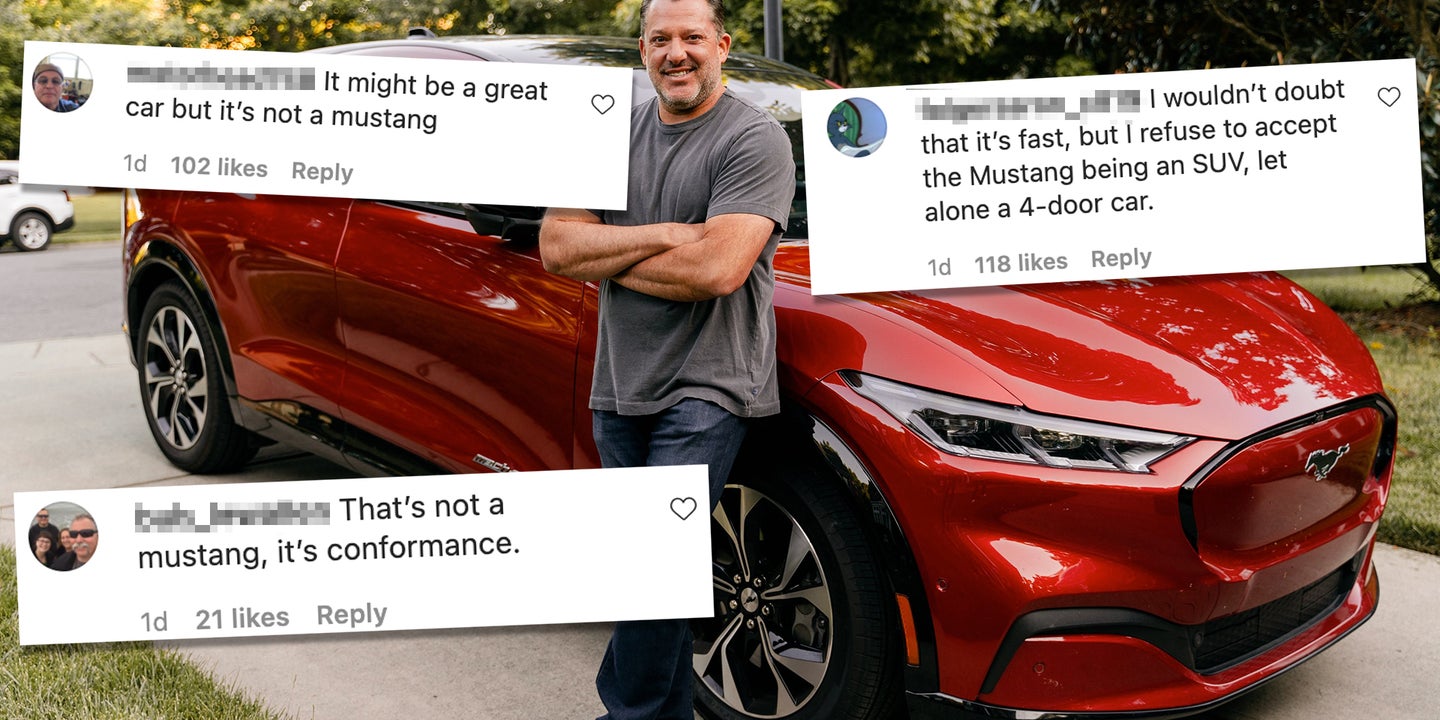 The Comments on Tony Stewart’s Ford Mustang Mach-E Ad Are So Damn Predictable