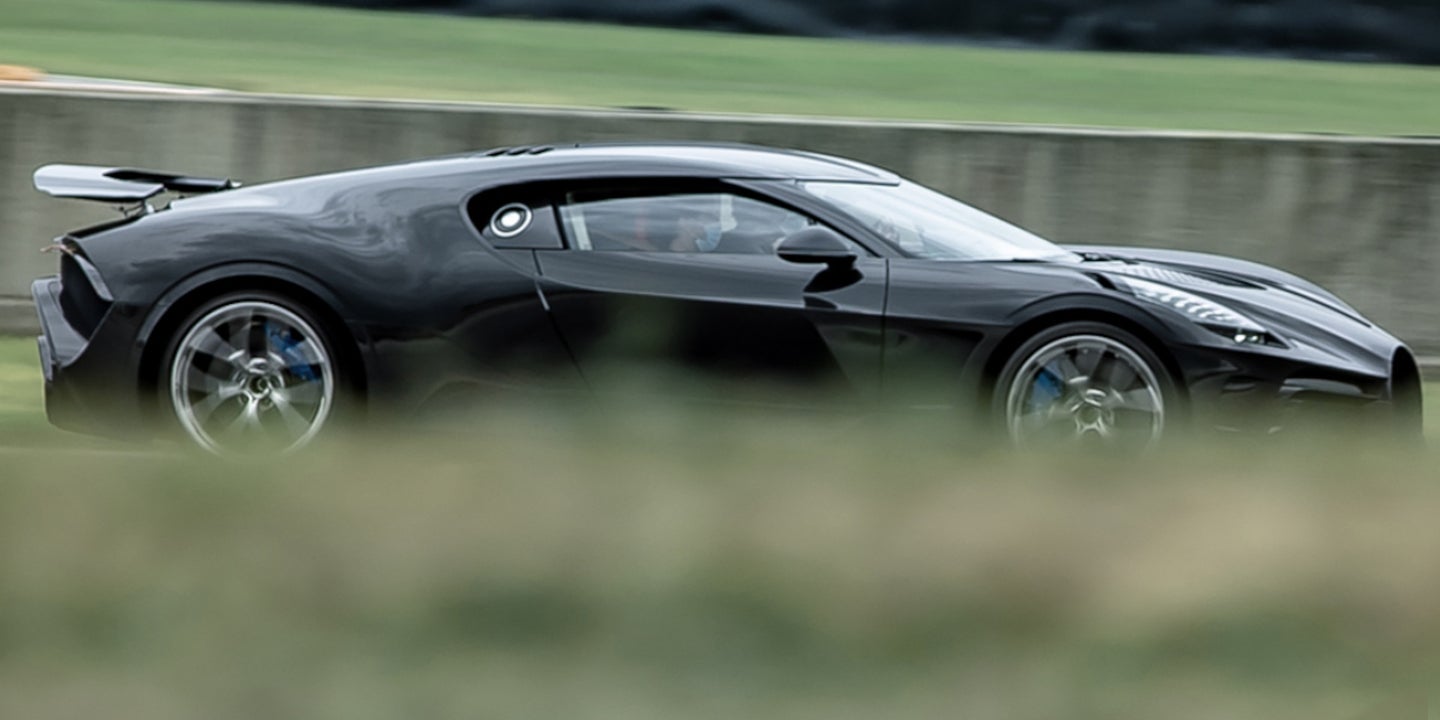 The $12.5M, One-Off Bugatti La Voiture Noire Is Now Track Testing—Expensively, of Course