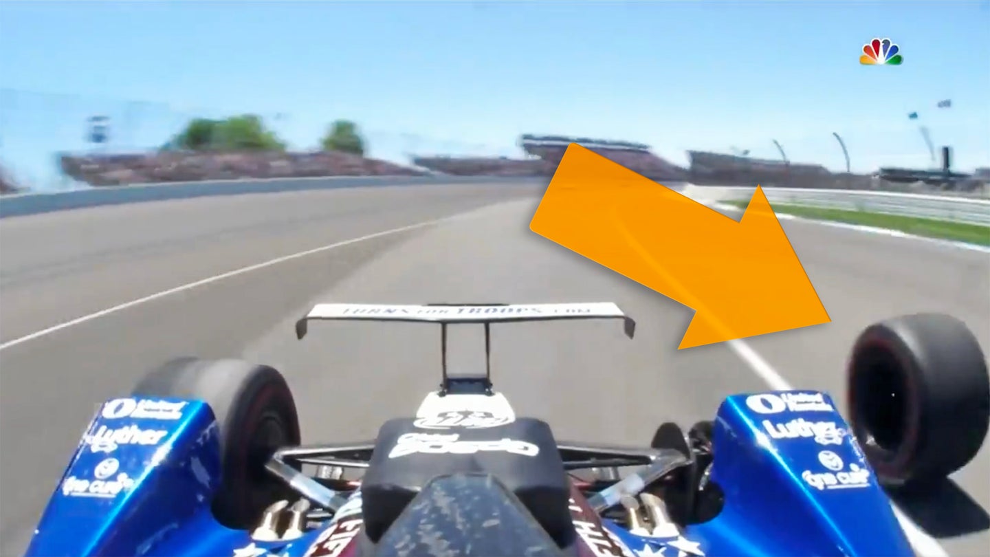 Loose Nut Ends Graham Rahal’s Indy 500 After Wheel Comes Off Exiting Pit Road