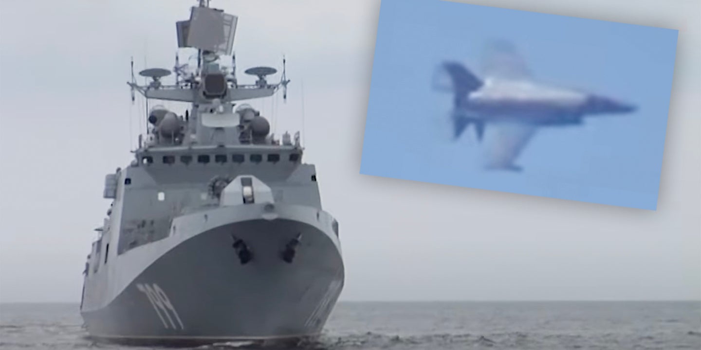 F-35B From British Carrier Flies Over Russian Forces Training To Sink Enemy Warships