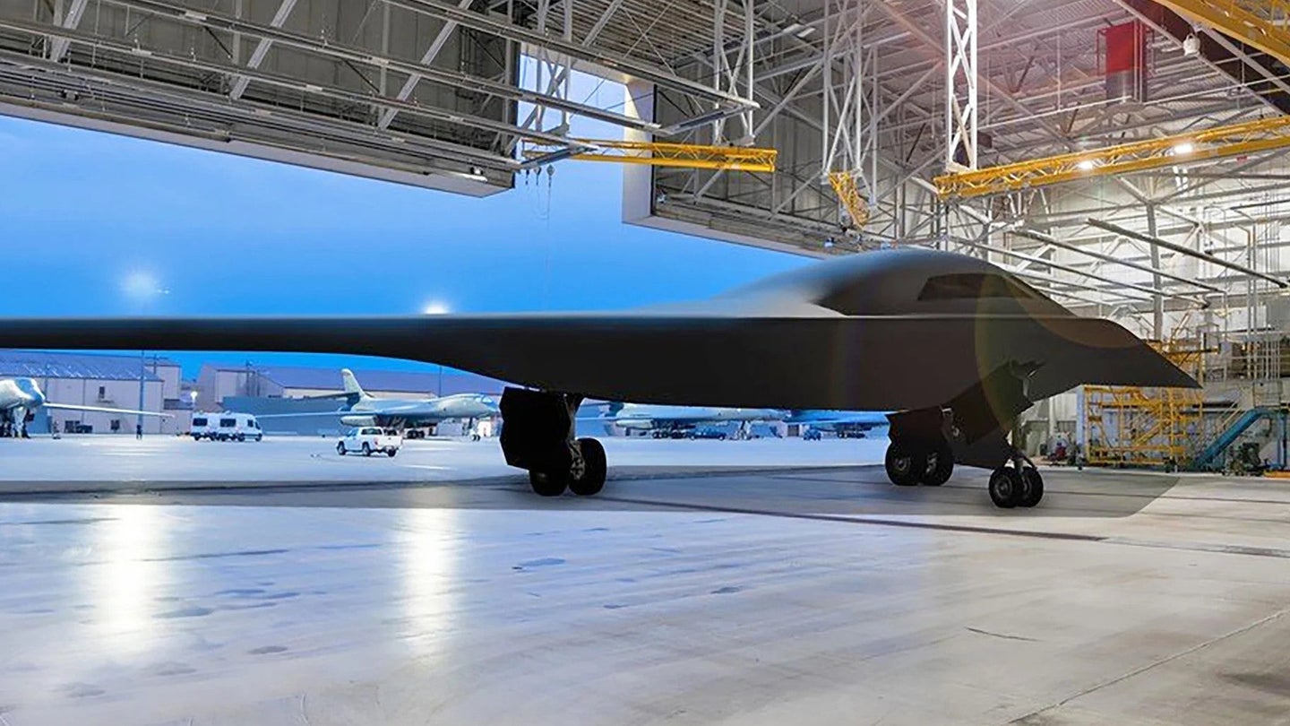 B-21 render with B-1Bs