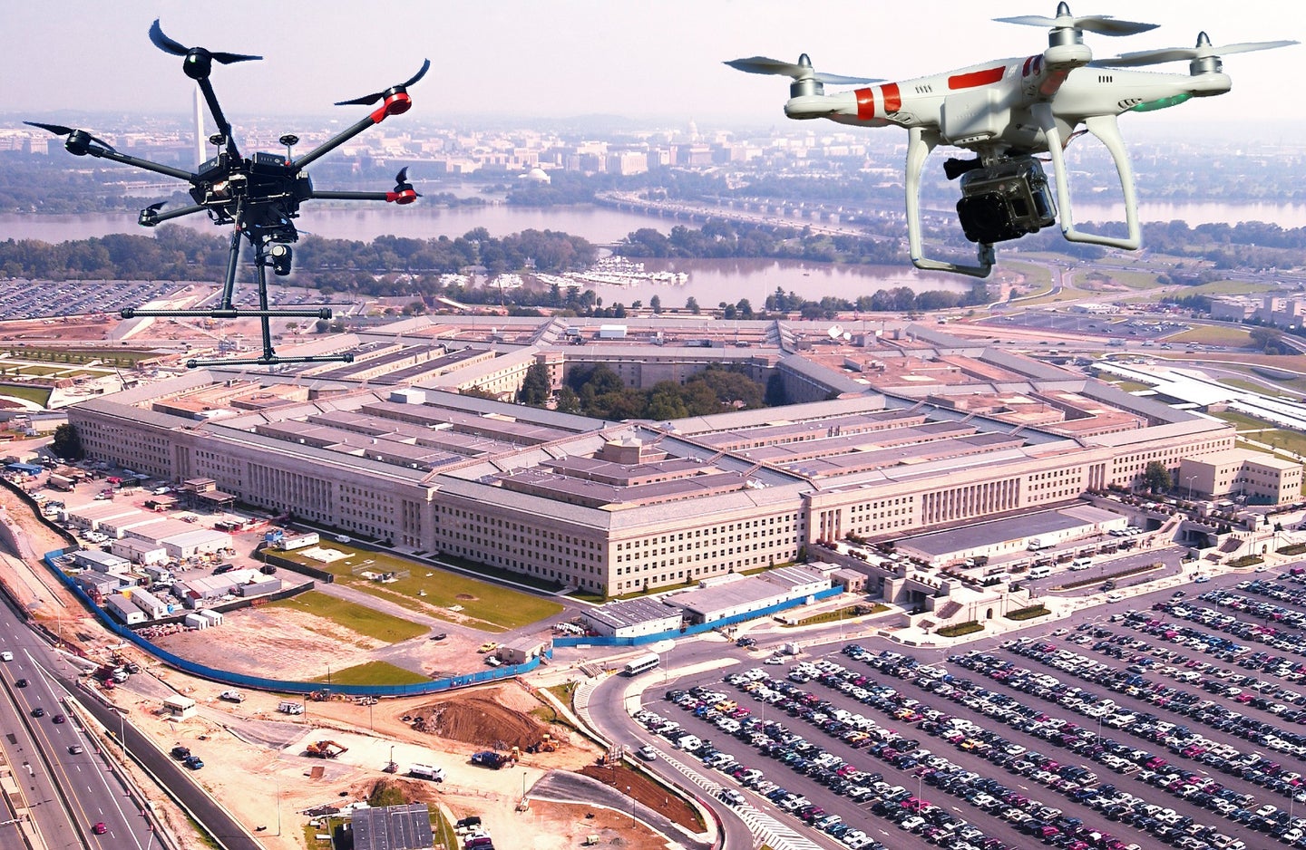 DJI Drones Above Pentagon