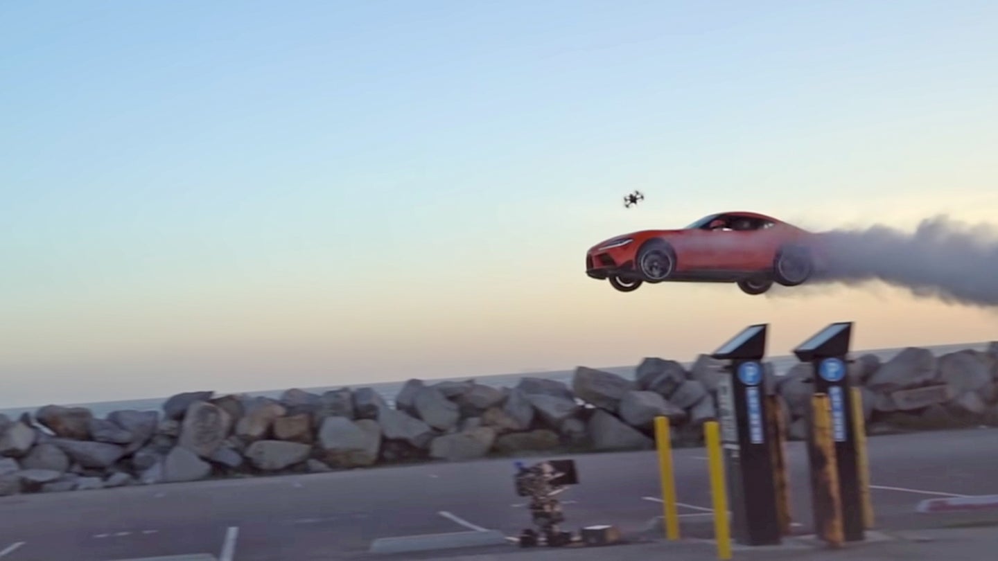 How Toyota Launched a Supra 100 Feet Into Some Cardboard
