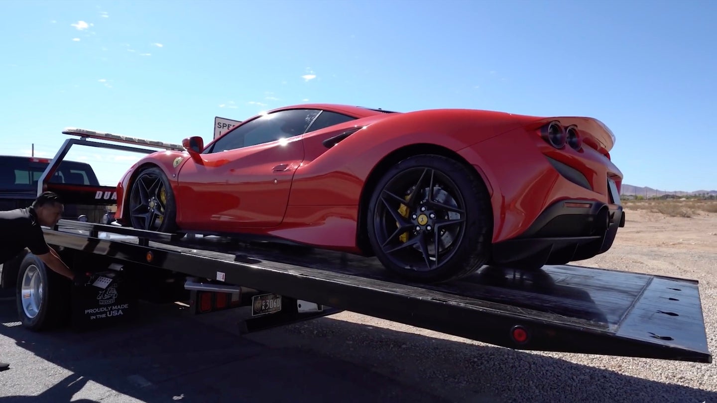 Rental Ferrari F8 Tributo Totaled With Cracked Frame Its First Time Out