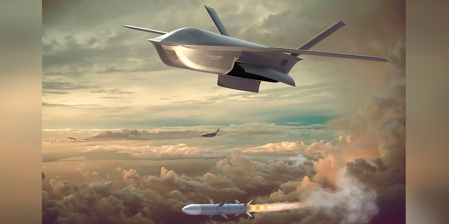 General Atomics Unveils New &#8220;LongShot&#8221; Aircraft-Launched Air-To-Air Combat Drone Rendering