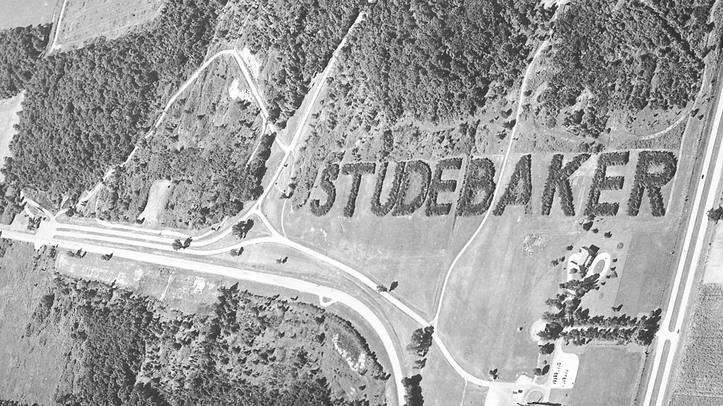 Studebaker Still Advertises Its Defunct Company with 8,000-Tree Monument