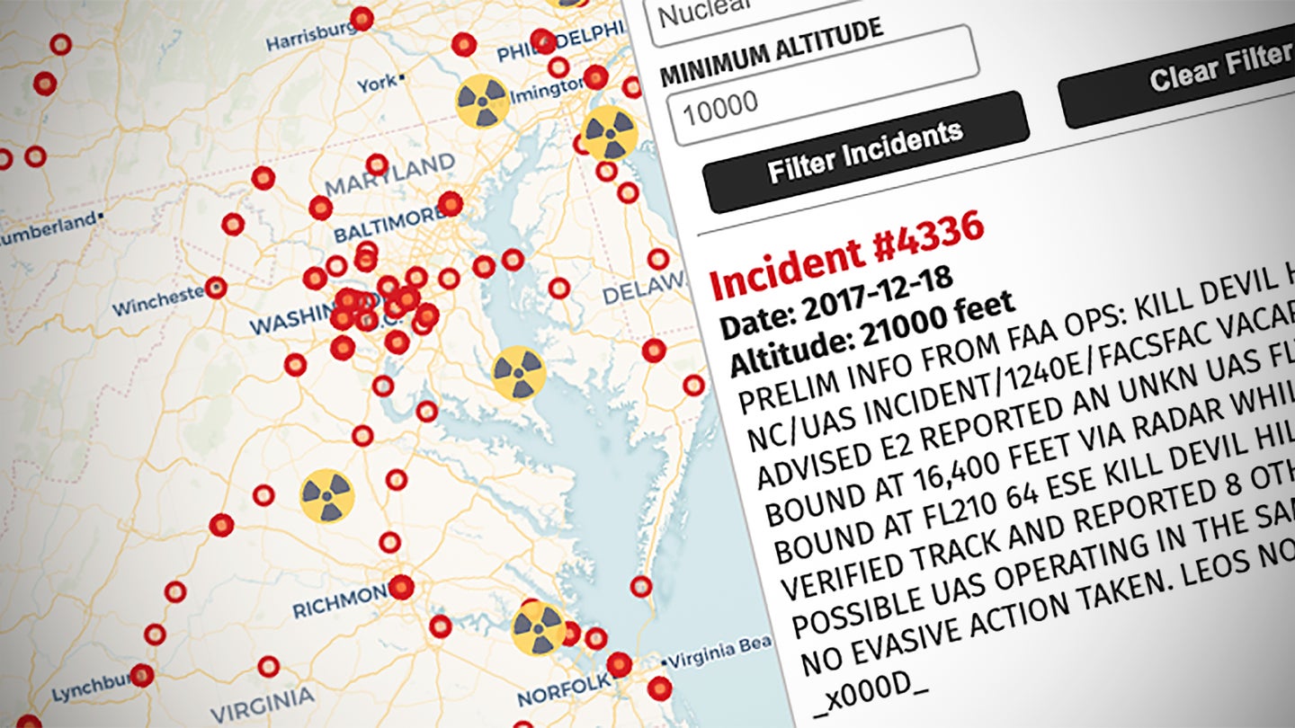 Explore Thousands Of FAA Drone And Unidentified Aircraft Incident Reports With Our Interactive Tool