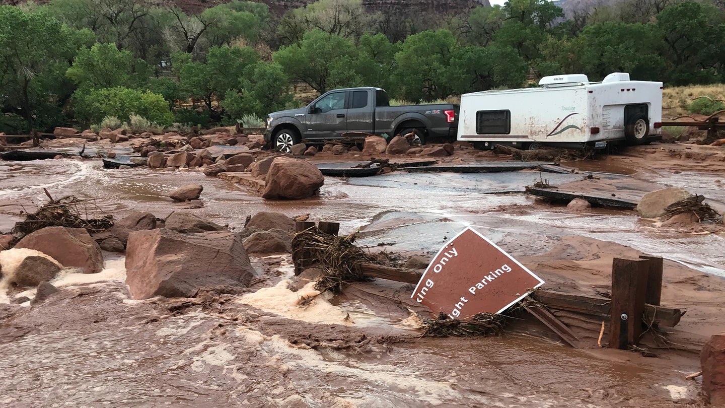 Flash Flood in Zion National Park Buries Over 100 Cars in Red Mud