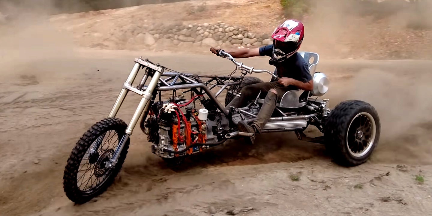 Rotary-Powered Drift Trike Braps In The Dirt
