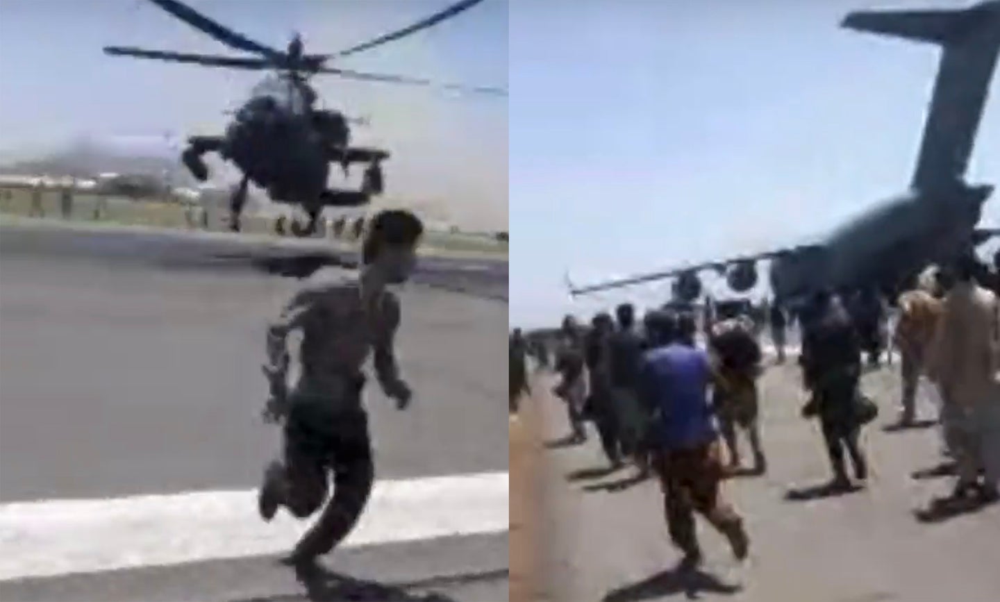 Kabul Airport Apache C-17 evacuation