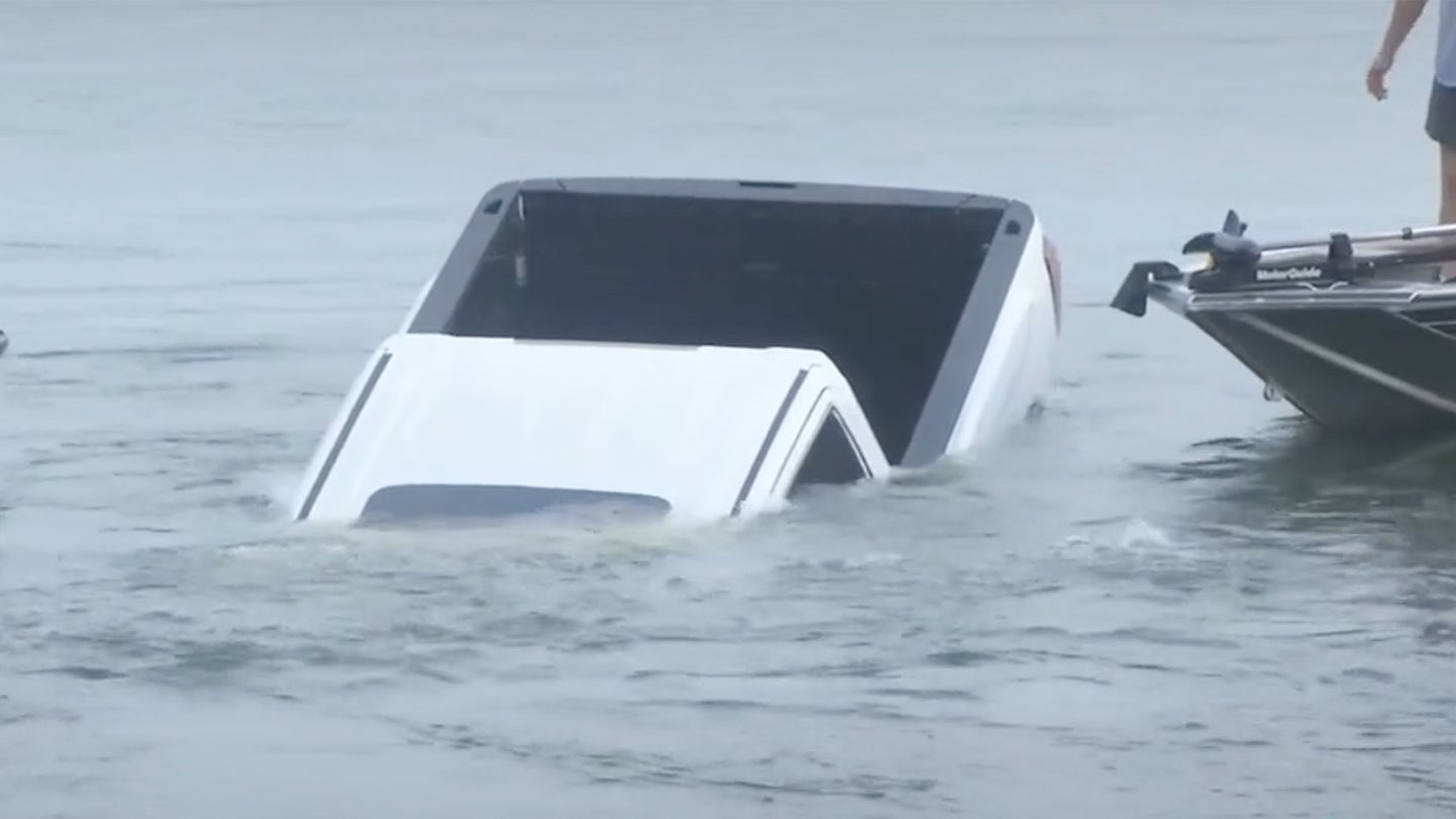 GMC Sierra HD Denali Plunges Into a Lake During Live News Broadcast