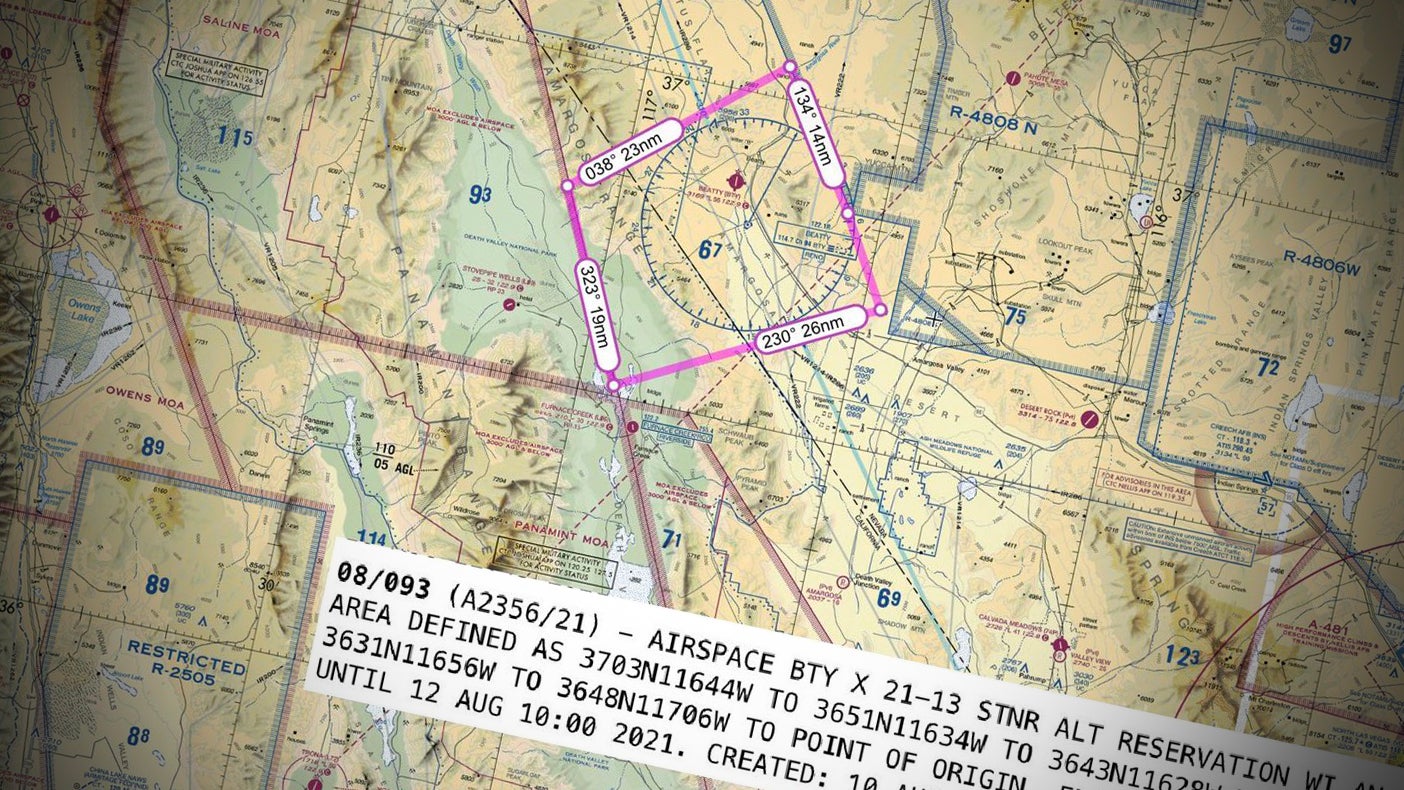 Mysterious High-Altitude Airspace Closure Appears Alongside Nellis Range Complex