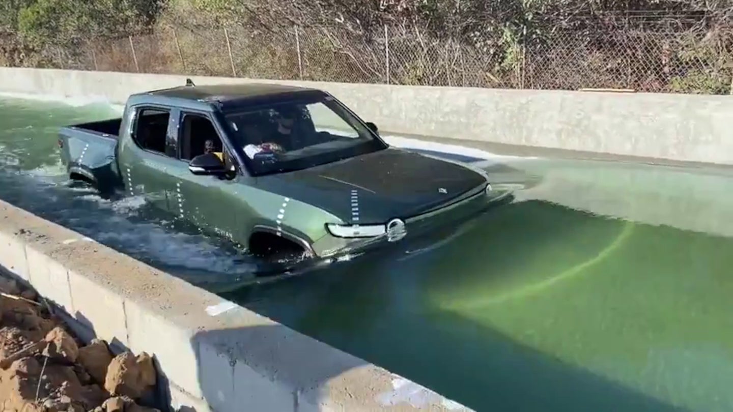 Rivian R1T Shows That Electric Trucks Can Wade Through Deep Water, Too