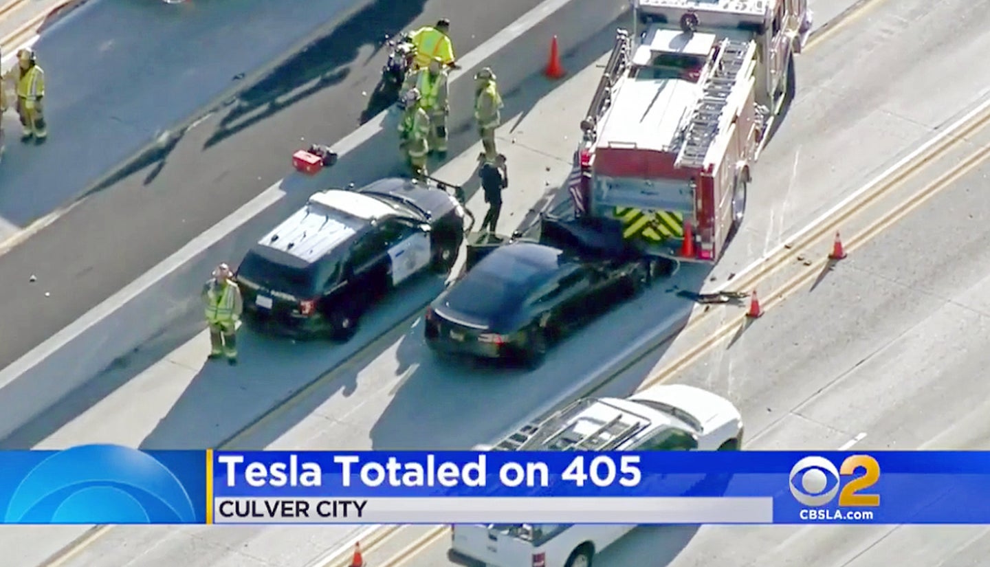 Tesla Freeway Crash
