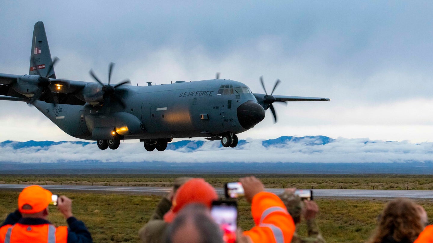 C-130s Operate From A Wyoming Highway To Train To Fight Against A Major Adversary