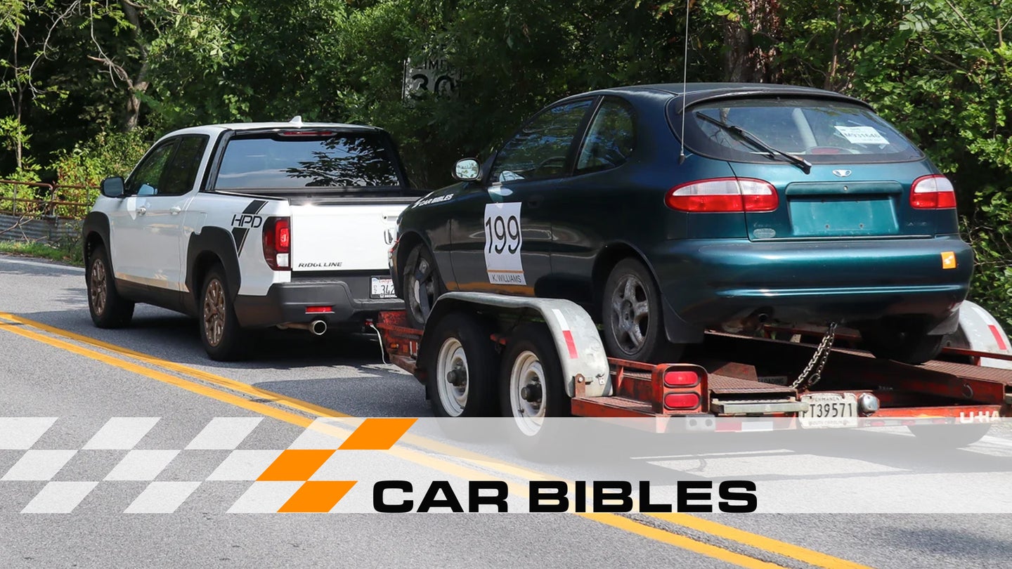 <em>Car Bibles</em> Tested the 2021 Honda Ridgeline&#8217;s Towing Limits by Hauling a Daewoo Project Car