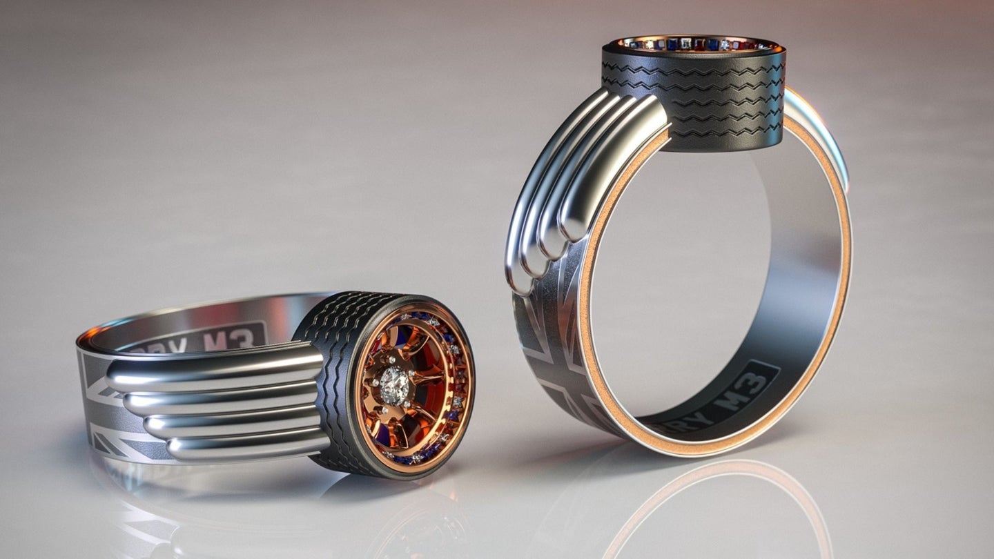 Say Yes to These Sweet Car-Themed Scrap Metal Engagement Rings