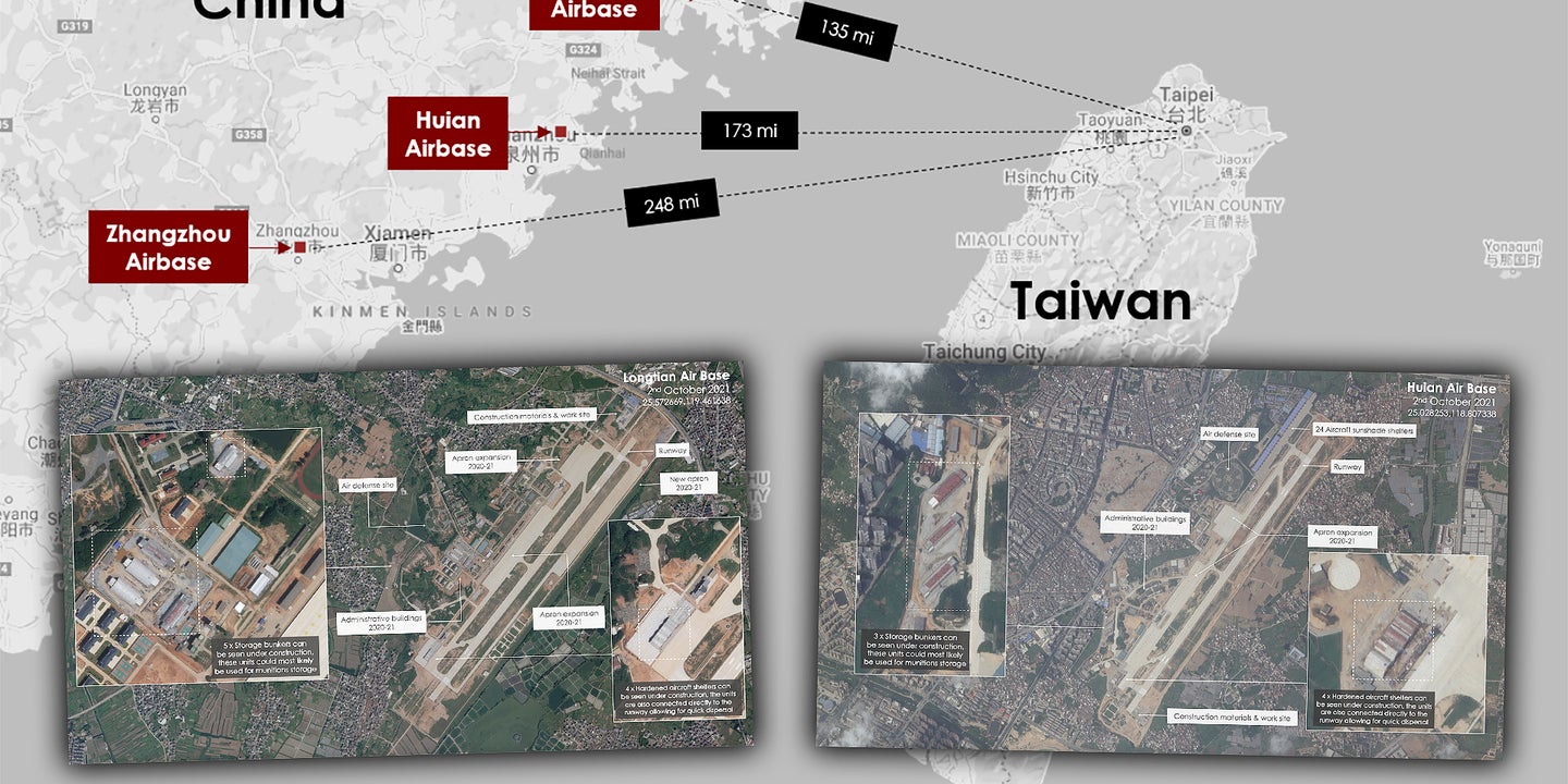 Major Construction Underway At Three Of China&#8217;s Airbases Closest To Taiwan
