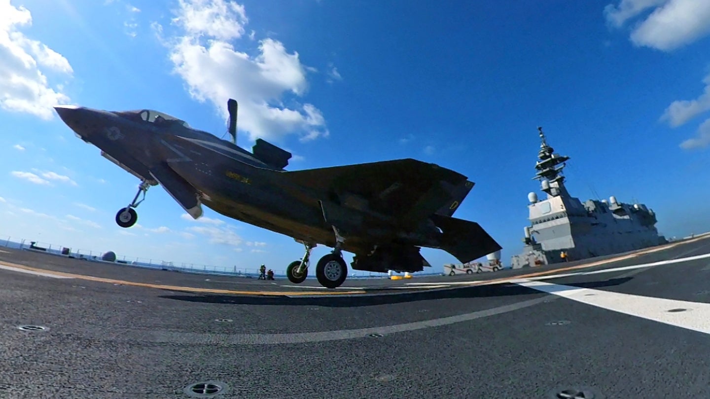 F-35B Stealth Fighters Operate From A Japanese Aircraft Carrier For The First Time