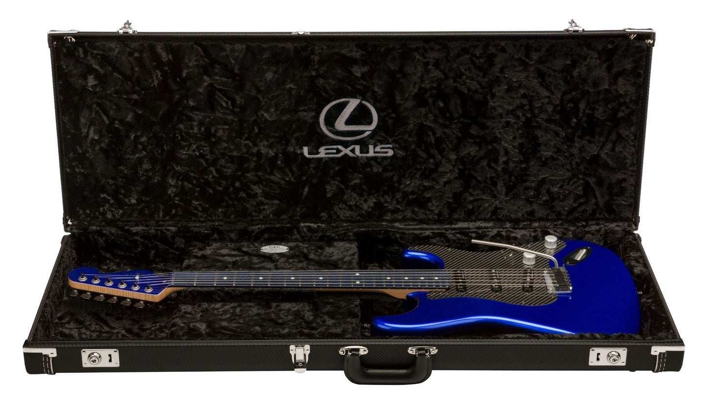 Lexus LC 500 Fender Guitar Uses Car&#8217;s Volume Knobs, Structural Blue Paint