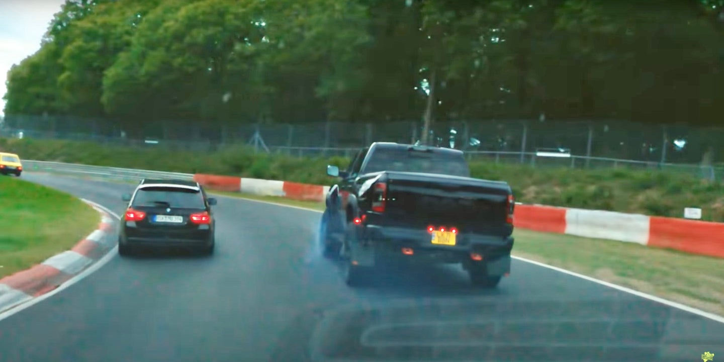 Watch a Ram TRX Struggle Through a Sketchy Nurburgring Lap