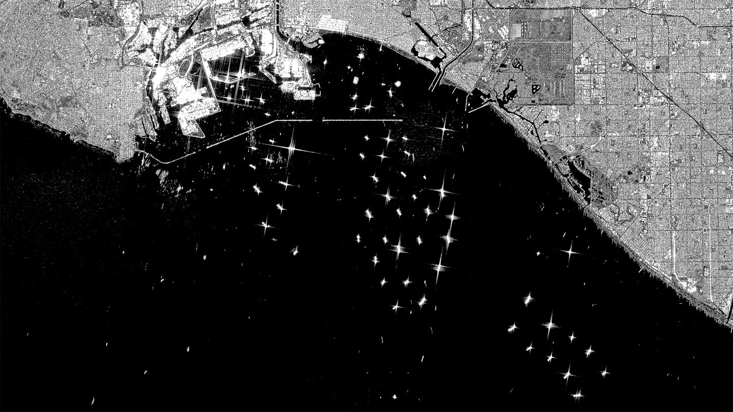 Satellite Images Show Massive Armada Of Idle Cargo Ships Waiting To Dock In Long Beach